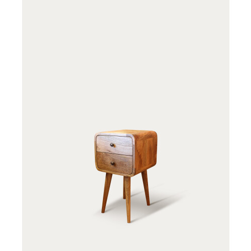 Scandinavian Small Narrow 2-Drawer Bedside Table 1