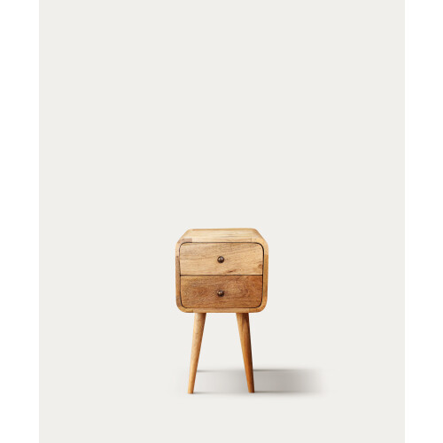 Scandinavian Small Narrow 2-Drawer Bedside Table 2