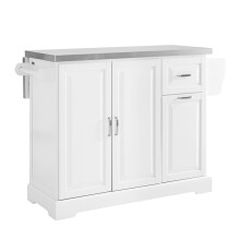 SoBuy Hvid køkkenvogn med klapbart bord 107x71x91 cm
