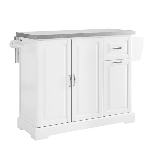 SoBuy White Kitchen Trolley with Foldable Extension