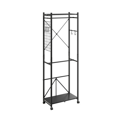 SoBuy Κρεμάστρα Δαπέδου Μαύρη 60x32x175 εκ. 40kg