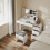 SoBuy White LED Vanity Set 5 Drawers 4