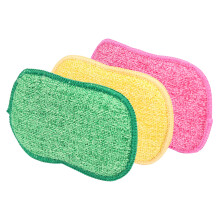3 Pack Reusable Washing Up Sponge, Non-Scratch, Antibacterial Microfiber Dual-Sided Kitchen Cleaner Pads and Bathroom cleaning products Long-Lasting