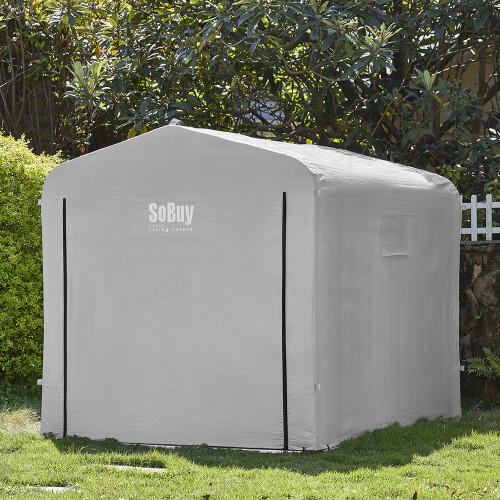 SoBuy Udendørs garage til cykel 219x159x165 cm grå 1