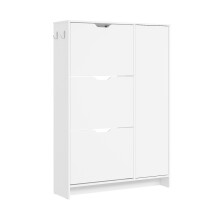 SoBuy Meuble à chaussures blanc 3 tiroirs 84x24x121 cm