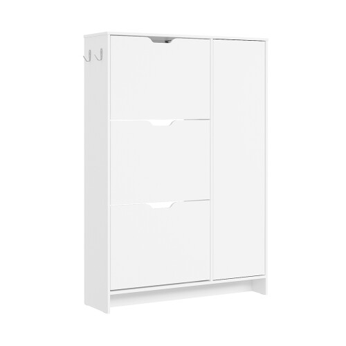 SoBuy Ντουλάπι Παπουτσιών Λευκό 84x24x121 εκ.