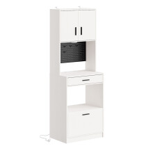 SoBuy Meuble étroit blanc crème 2 tiroirs 60x40x170 cm