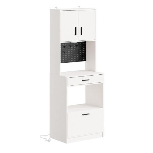 SoBuy Στενό Ντουλάπι FSB98-E-WG Κρεμ Λευκό 60x40x170 εκ.