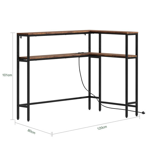 SoBuy L-Shaped Corner Console with Power Outlet 2
