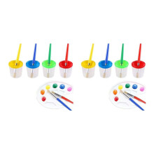 Un Set di 18 Tazze Vernice, Non Cospargere I Pennelli E Le Palette Vassoi, I Bambini Dipingono Tazze D'Arte con Coperchi