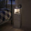 SoBuy Κομοδίνο Λευκό 35x20x60 εκ. 2 Συρτάρια LED Πρίζα 7