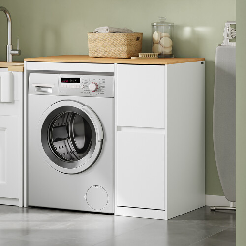 SoBuy Καλάθι Ρούχων BZR223-WN Λευκό 100x60x95 εκ. 1