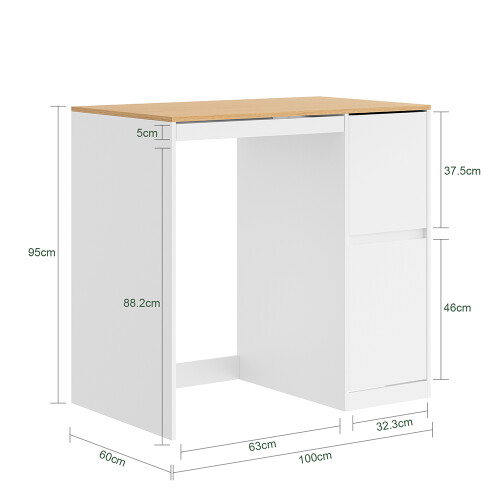 SoBuy Καλάθι Ρούχων BZR223-WN Λευκό 100x60x95 εκ. 2