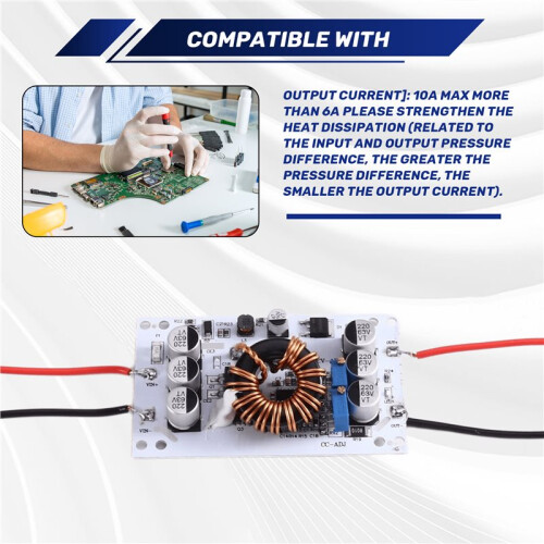 Modulo Convertitore - Step  Boost 600W Alimentatore Trasformatore  12V 24V 36V 48V da 10V-60V A 12V-60V 10A 2
