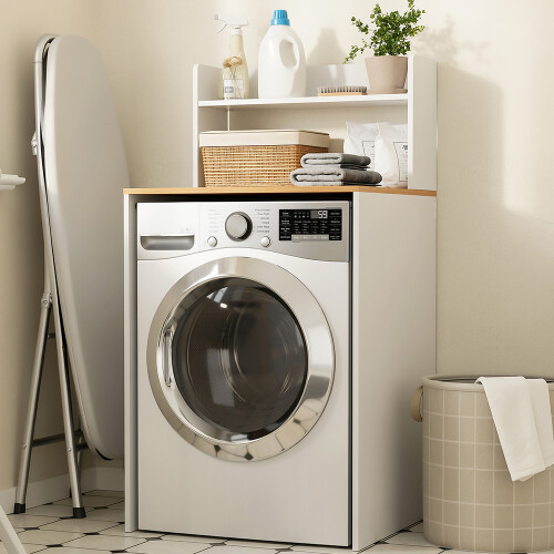 SoBuy Καλάθι Ρούχων BZR224-WN Λευκό 65x60x126 εκ. 1