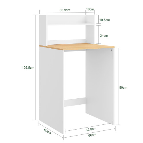 SoBuy Καλάθι Ρούχων BZR224-WN Λευκό 65x60x126 εκ. 2