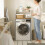 SoBuy Καλάθι Ρούχων BZR224-WN Λευκό 65x60x126 εκ. 7