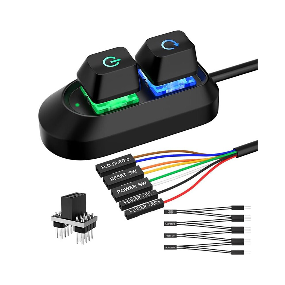 Pc Power Button, Desktop Splitter Off Reset Pc External Power Supply Button For Computer Motherboard 6033409402162
