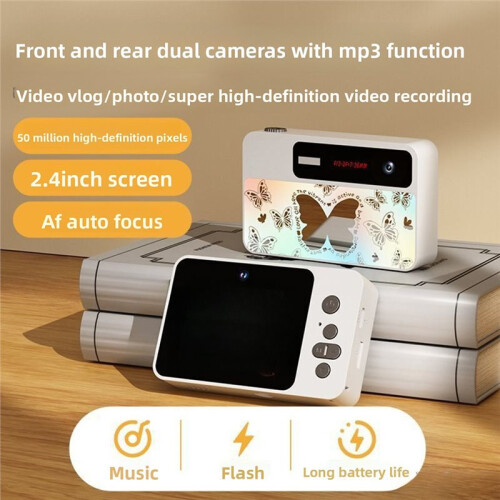 Mirror-Finish Butterfly Gradient Portable CCD Point-and-Shoot Camera Retro Entry-Level  Digital Camera 1