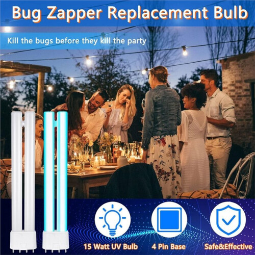 4 Pack 8.6 Inch Bug Zapper Replacement Bulb 18w H Shaped Light Bulb for 18w Indoor Outdoor Bug Zapper Light Bulbs 1