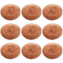 10 Pack Copper Scourer Pads, Heavy Duty Spiral Scourer, Long Lasting Copper Scourers for Home Kitchen Cleaning Dirt, Grease & Grime, Pan Pots Scourer