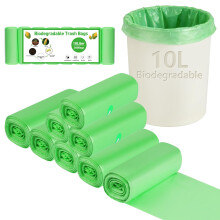 200 Counts Biodegradable Bin Bags Liner, 10L Food Waste Bags Trash Bag Small 45 x 50cm(Green)