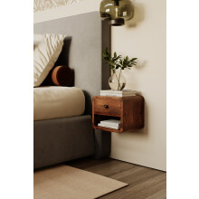 Wall Mounted Mini Bedside Table with Open Shelf