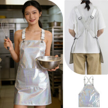 (2) PU Apron No Wash Waterproof Stain Resistant Painting Cover Barber Nail Artist Pet Shop Work Clothes Unisex Fashionable Workwear