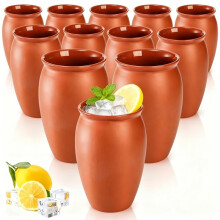 12Pack Clay Drinking Cups, 12 Oz Mexicanos Cantaritos Shooters Pottery Cocktail Glass Patron Bottles for Tequila