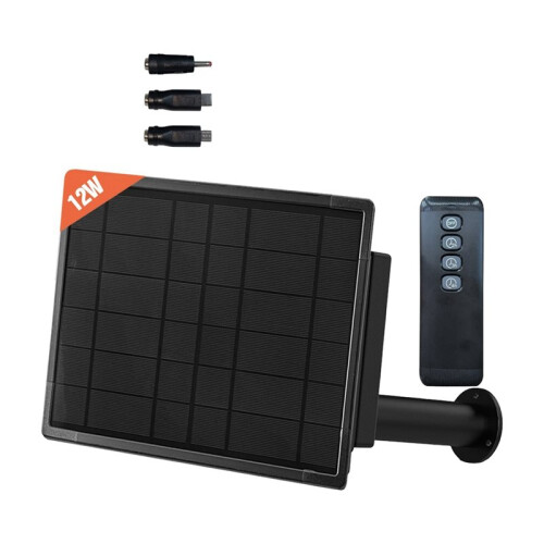 12W Solar Lora Panel Install Battery Type-C IP67 Waterproof Charger Output 12V Power Supply LED Light System