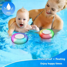 2 Stück Schwimmende Poollichter Schwimmender Wasserdichter -Lautsprecher Freisprechanlage Bunte LED-Lichter für Poolpartys