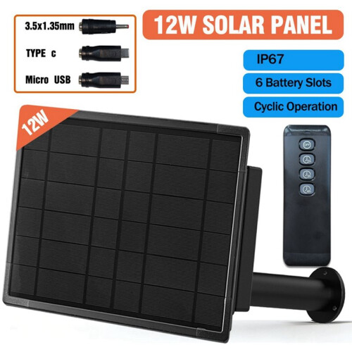 12W Solar Lora Panel Install Battery Type-C IP67 Waterproof Charger Output 12V Power Supply LED Light System 1