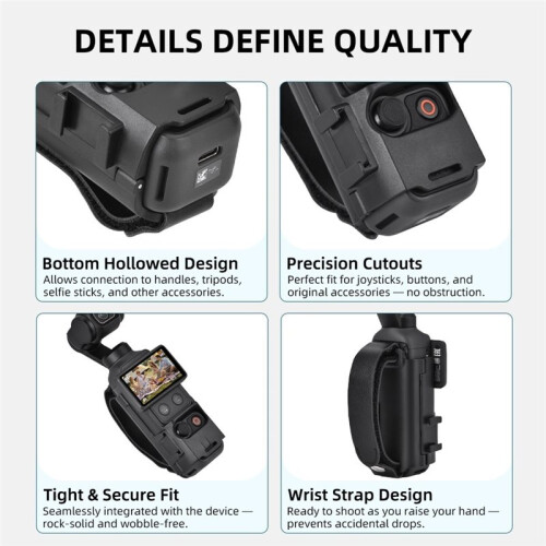 Handheld Expansion Frame for  Osmo Pocket 4P, Protective Case Stable Shooting Mount with Adjustable Hand Strap, 1 PC 2