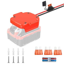 Power Wheel Adapter USB Type-C Power Supply Wheel Dock Battery Adapter with 40Amp Fuse for DIY RC for