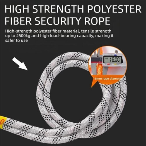 Outdoor Heavy Duty Safety Rope Secure Locking Fall Arrest System Safety Rope 2M with Hook Connector 2
