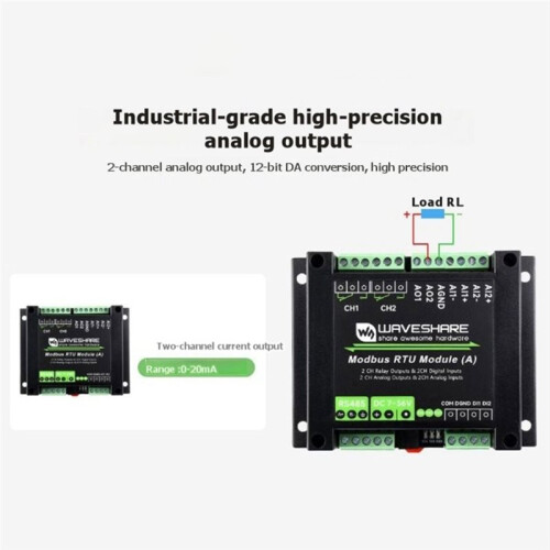 Waveshare Modbus RTU Module (A) Industrial Modbus RTU Mixed Input Output Module Multiple Isolation Protection Circuits US Plug 2