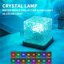 16Colors Wave Projector Light Touch LED Night Light Remote Dimmable Auto Rotating USB Powered Gift Party Decoration