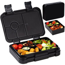 Kids Bento Lunch Box with 5 Compartments, Portable Divided Microwave Safe Leakproof Lunchbox for School Offices Picnic A