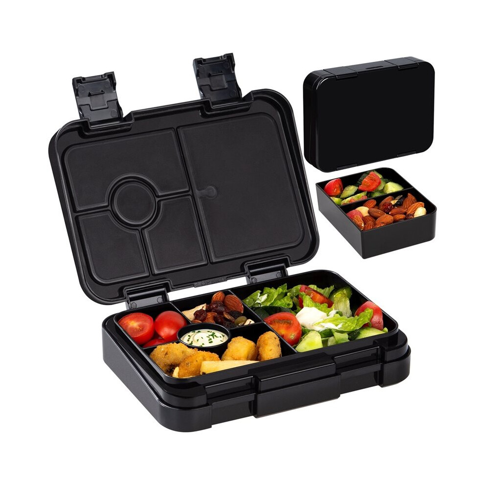Kids Bento Lunch Box with 5 Compartments, Portable Divided Microwave Safe Leakproof Lunchbox for School Offices Picnic A