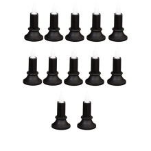 12PCS Bougies Taper Sans Flamme Noires, Bougies Taper LED Fonctionnant sur Batterie pour Décoration de Fête D'Halloween Petite