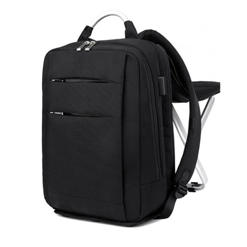 Foldable Business Backpack Chair Large Capacity Usb Rechargeable Backpack Multifunctional Business Casual Backpack Black