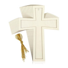 24 Pièces de Croix en Bois Non Finies pour Loisirs Créatifs, Grandes Croix en Bois Vierges Empilées pour les Activités Du Dimanche
