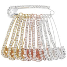 Rhinestone Safety Pins for Clothes Women Tighten Jeans Waist,Fix Clothing No Sewing,Decorative Brooch Pins for Hats Bags