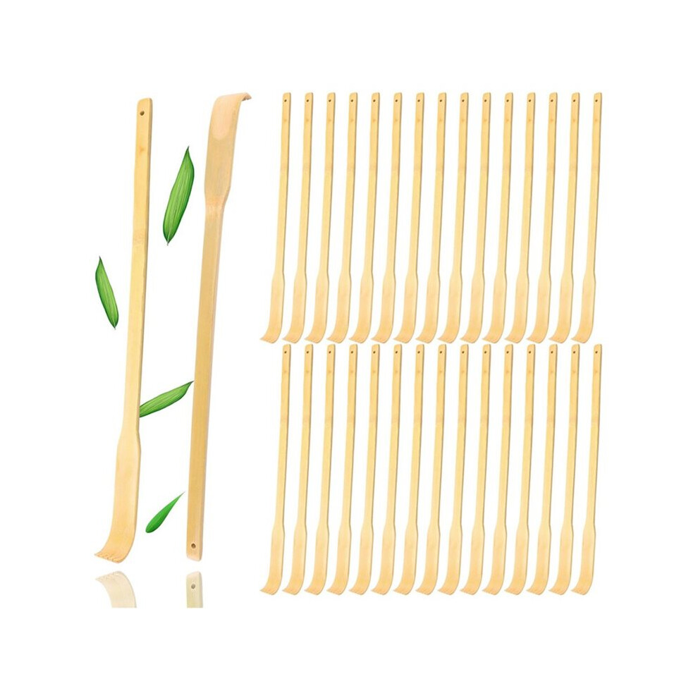 Bamboos Back Scratcher 30Pcs, Christmas Stocking Stuffers Bulk Party Game Prizes for Adults, 16.5" Long Handle Polished