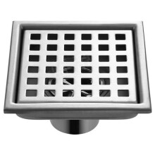 Edelstahl Quadrat Bodenablauf 15cm Geruchsschutz mit Abnehmbarem Deckel 15x15cm