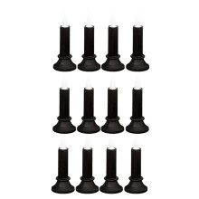 12PCS Black Flameless Taper Candles, LED Taper Candles Battery Operated for Party Halloween Decoration Medium