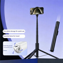 Auto - Selfie Stick Treppiede con Telecomando Supporto per Telefono Rotazione A 360 Supporto per Streaming Live All'Aperto per