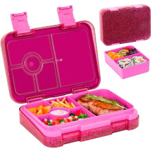 Kinder Bento-Lunchbox mit 5 Fächern, Tragbare Geteilte Mikrowellengeeignete Auslaufsichere Lunchbox für Schule, Büros, Picknick B