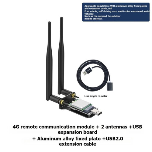 Módulo SIMCom 4G LTE Cat-4 SIM7600G-H-M.2 com Antena + Placa de Expansão USB + Placa de Montagem Conector GNSS M.2 1