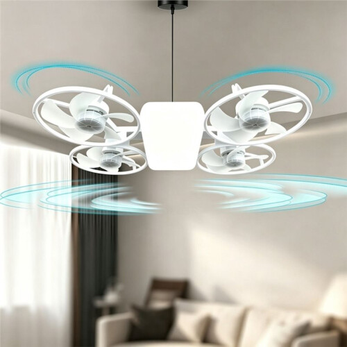 Led Ceiling Fan Light, Snail in Ceiling Fan with Light E27 Socket, Remote, 3-Color Dimmable Led, for Various Scenarios 1